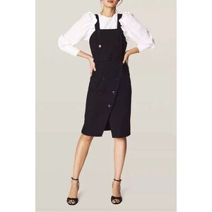 Ba&sh Moon Belted Wrap-Effect Cotton-Blend Twill Midi Dress Black Medium